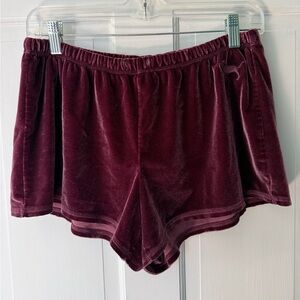 Victoria's Secret PINK Burgundy Velvet Shorts Medium